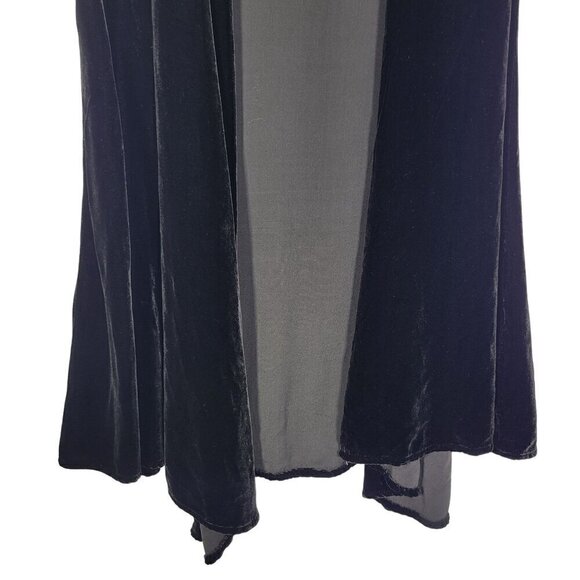 Bryn Walker Women's Silk Blend Black Velvet Sleeveless Long Cardigan Size S - Picture 2 of 10